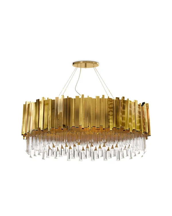 Marly Glass Chandelier, 35" in gold