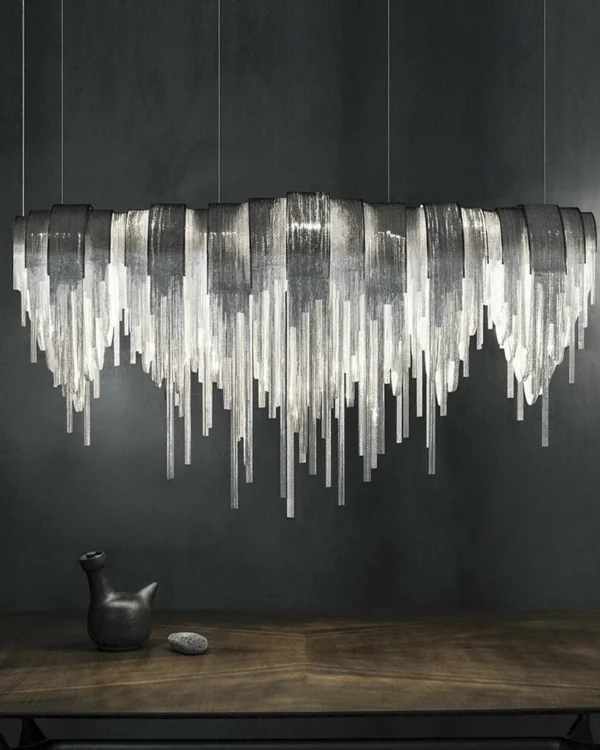Méridien Iron Chandelier, 20" in polished chrome