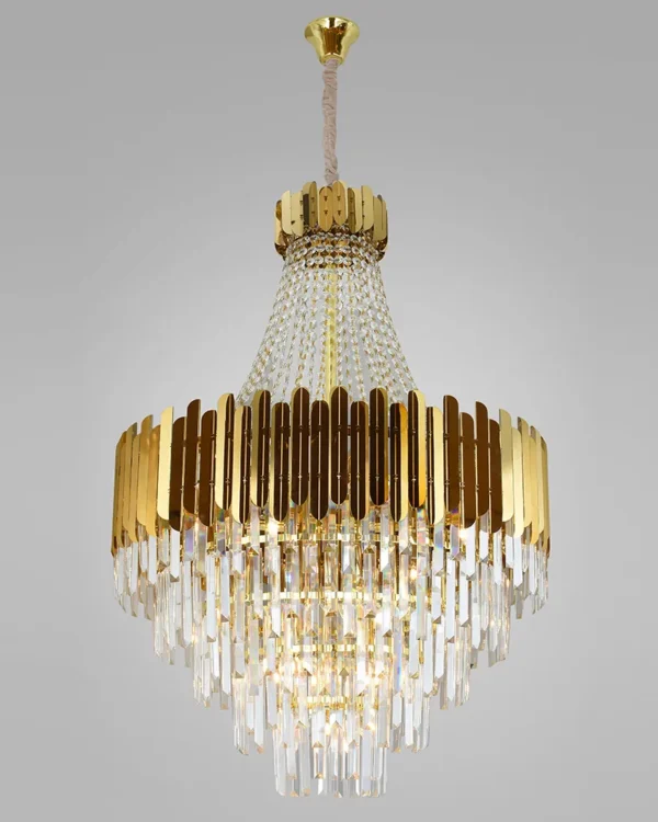 Nimbus Crystal Chandelier, 31" in gold
