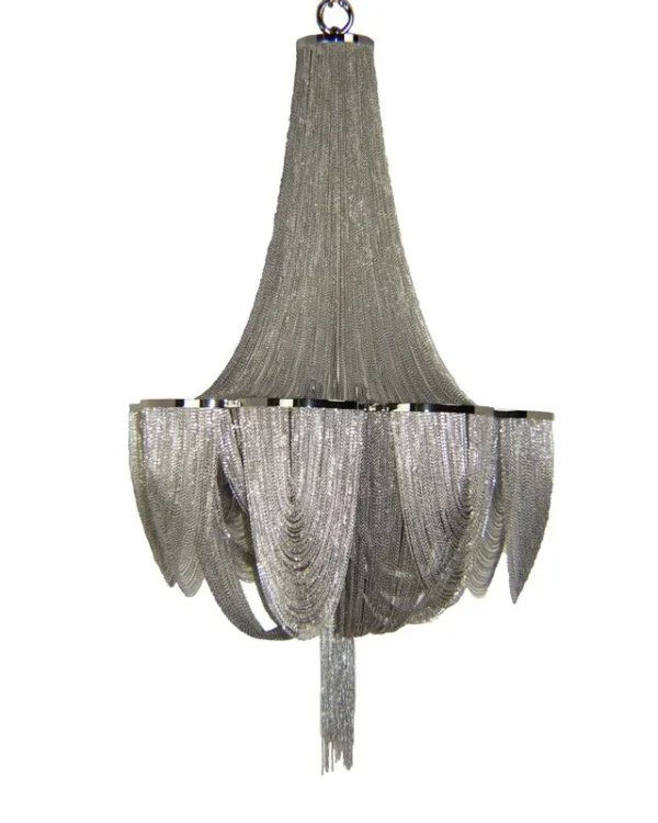 Nuée Iron Chandelier, 22" in nickel