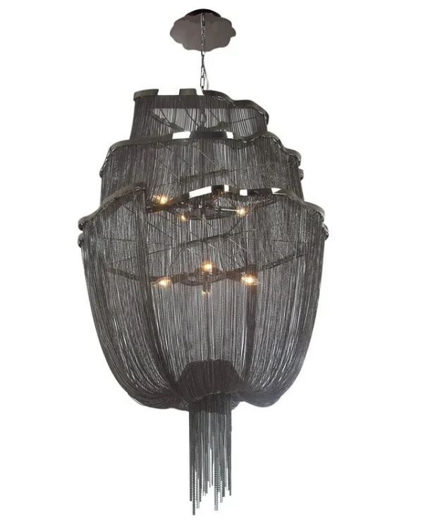 Néon Iron Chandelier, 20" in black