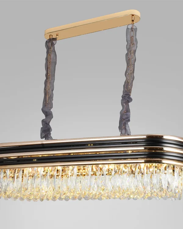 Onde Linear Crystal Chandelier, 13" in black