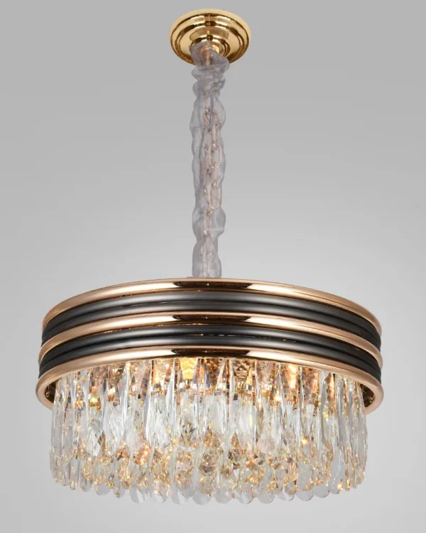 Onde Crystal Chandelier, 20" in black