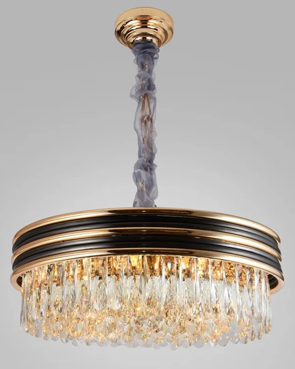 Onde Crystal Chandelier, 24" in black