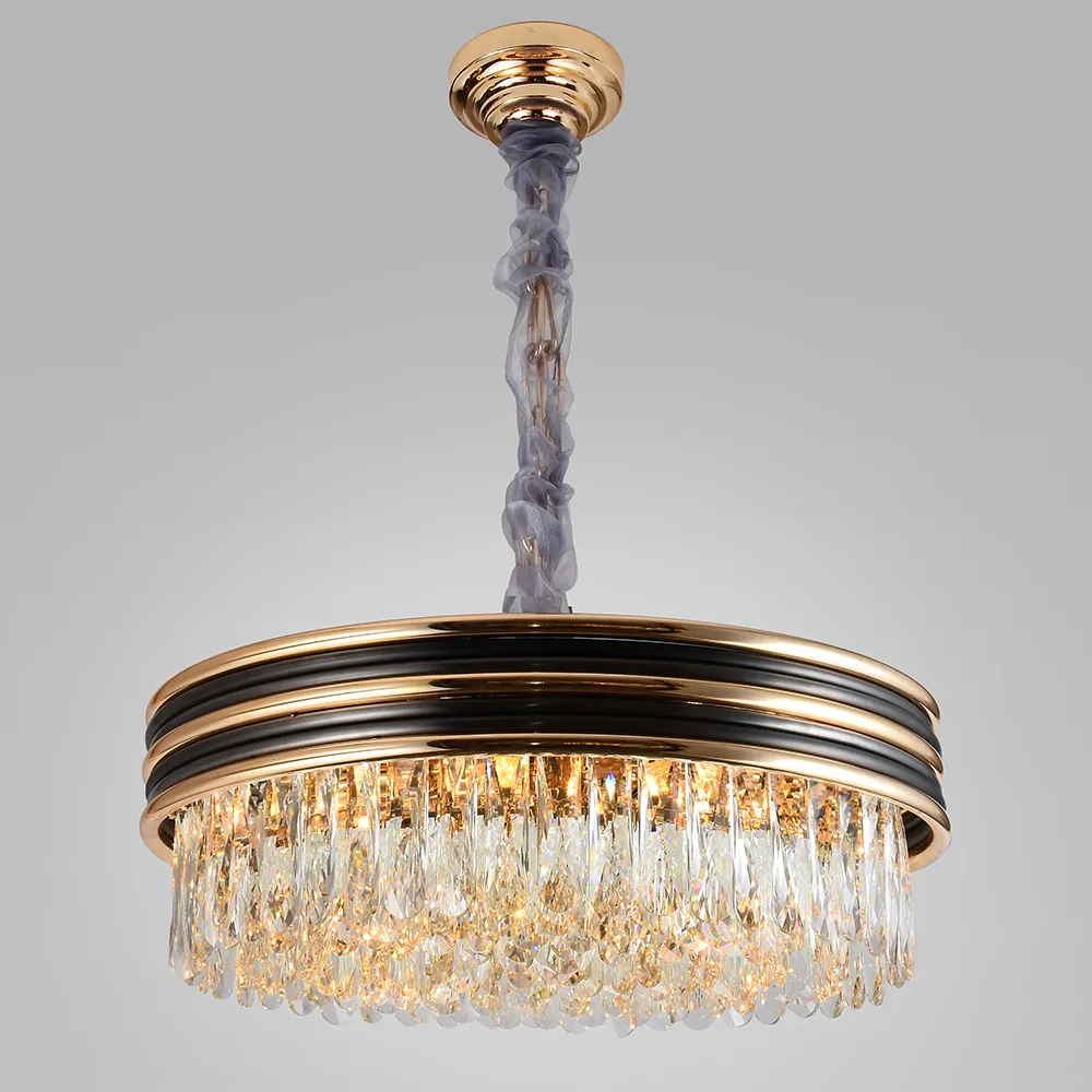 Onde Crystal Chandelier, 24" in black