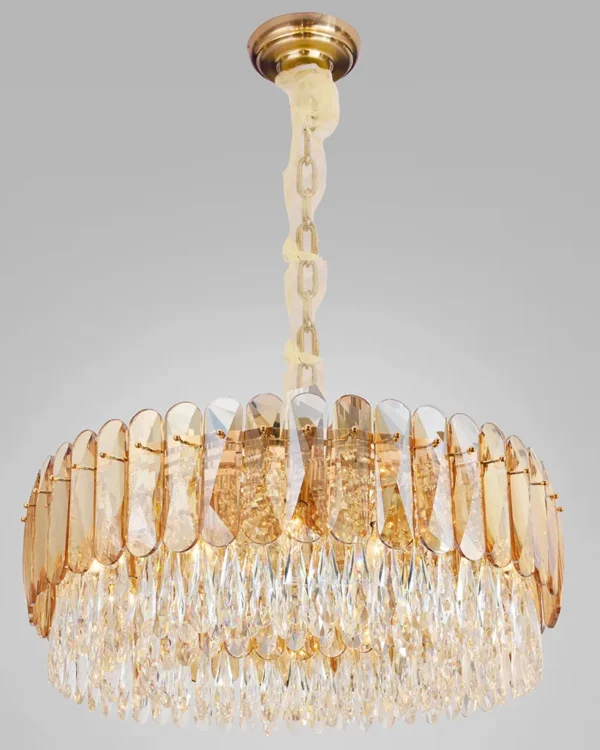 Onde Crystal 12-Light Chandelier, 31" in gold