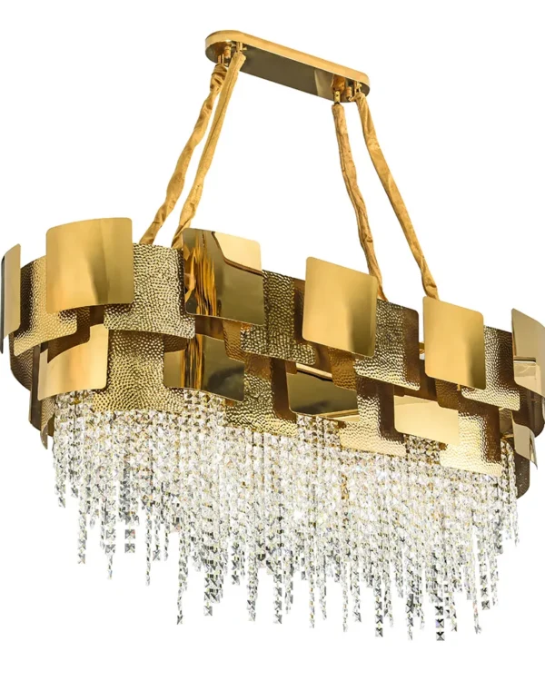 Orbite Crystal Chandelier, 18" in gold