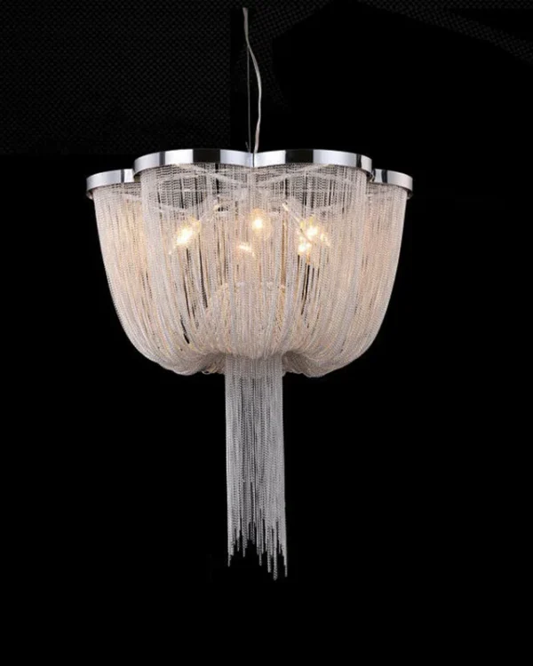 Orbite Iron Chandelier, 20" in polished chrome