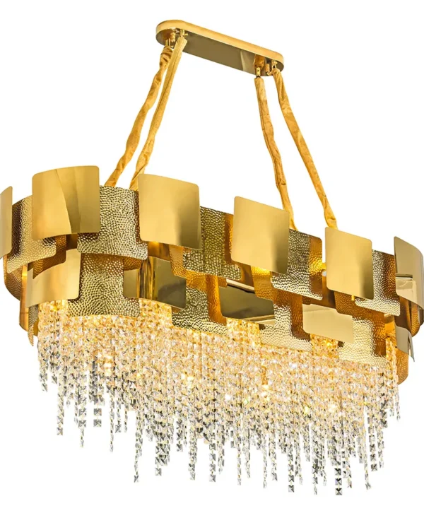Orbite Crystal Chandelier, 22" in gold