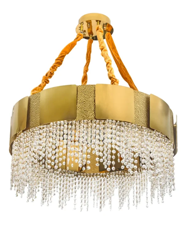 Orbite Crystal 10-Light Chandelier, 24" × 10" H in gold