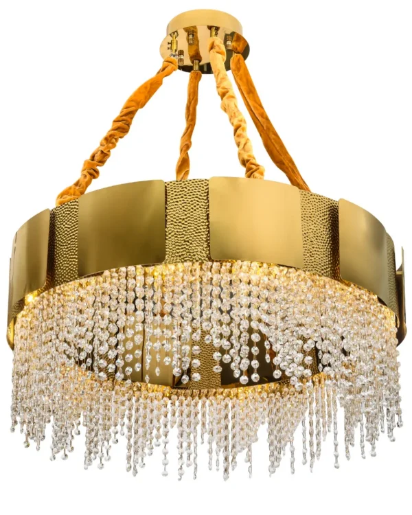 Orbite Crystal 12-Light Chandelier, 31" × 10" H in gold
