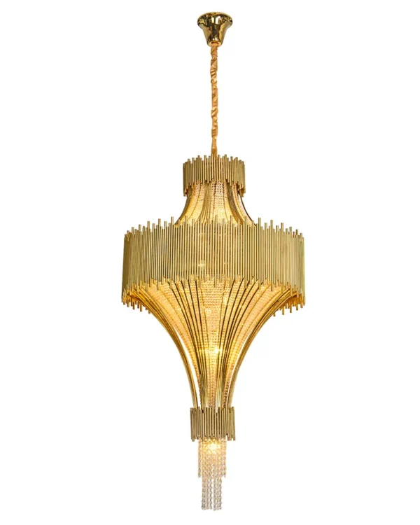 Orbite Crystal 22-Light Chandelier, 33" in gold