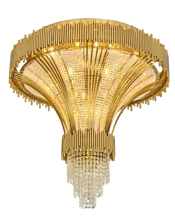 Orbite Crystal 18-Light Chandelier, 33" in gold
