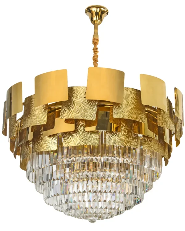 Orbite Crystal Chandelier, 39" in gold