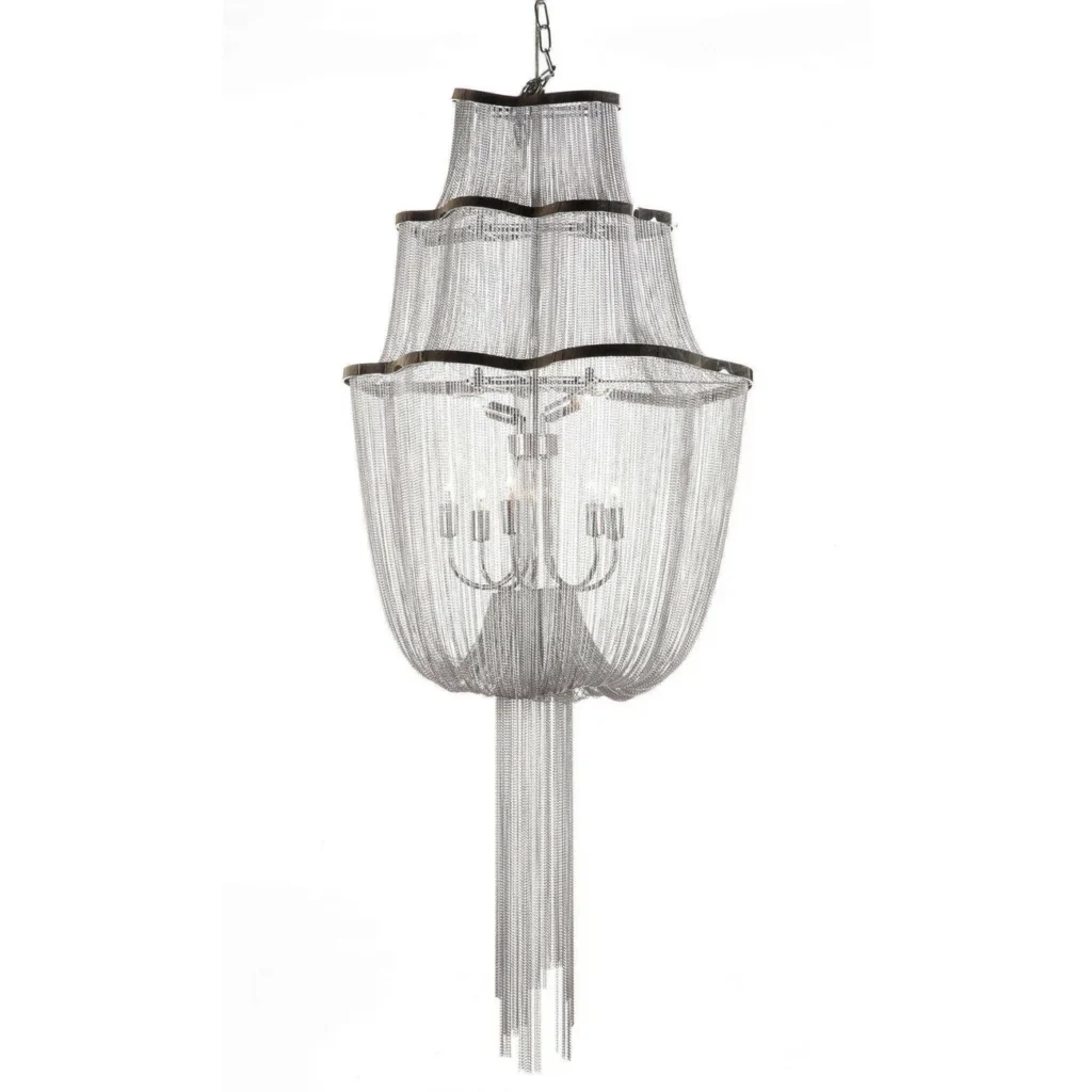 Orion Iron Chandelier, 20" in polished chrome
