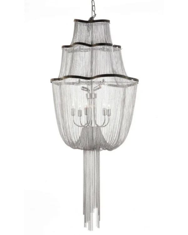 Orion Iron Chandelier, 20" in polished chrome