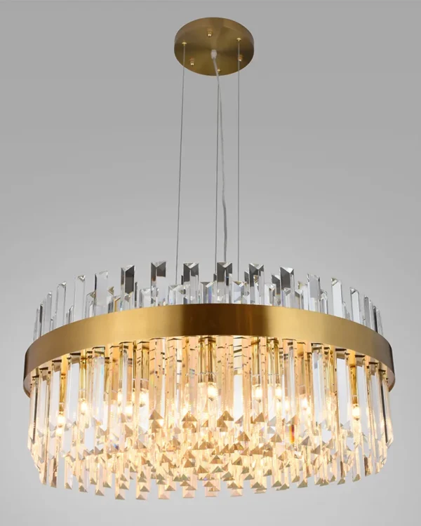 Polaris Crystal Chandelier, 31" in gold