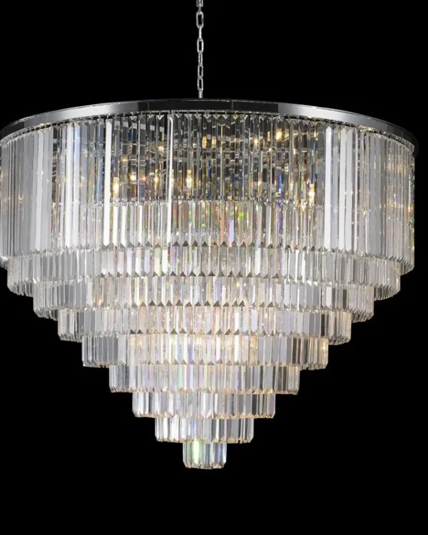 Prisme Crystal Chandelier, 51" in polished chrome