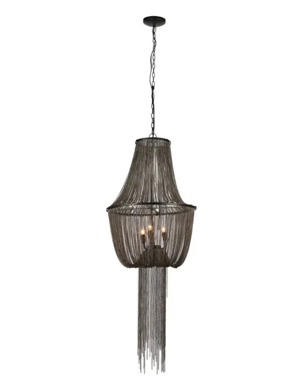 Pulse Linear Iron Chandelier, 20" in black