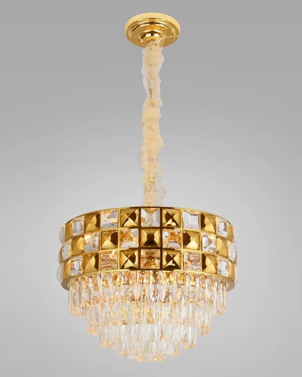 Pulse Crystal Chandelier, 20" in gold