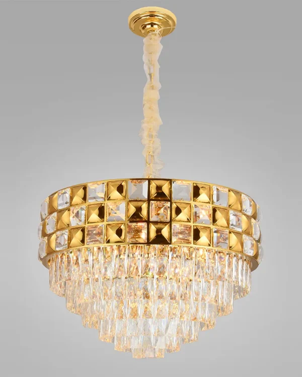 Pulse Crystal Chandelier, 24" in gold