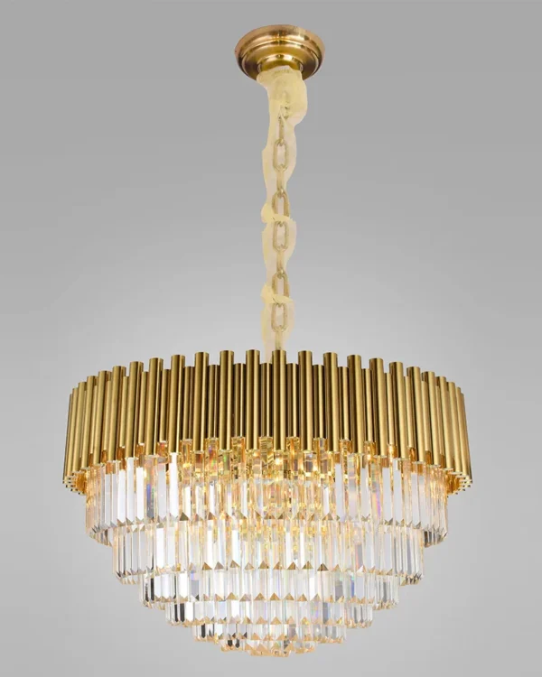 Pulse Crystal 28-Light Chandelier, 31" in gold