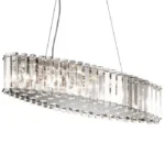 Sphère Linear Crystal Chandelier, 7" in polished chrome