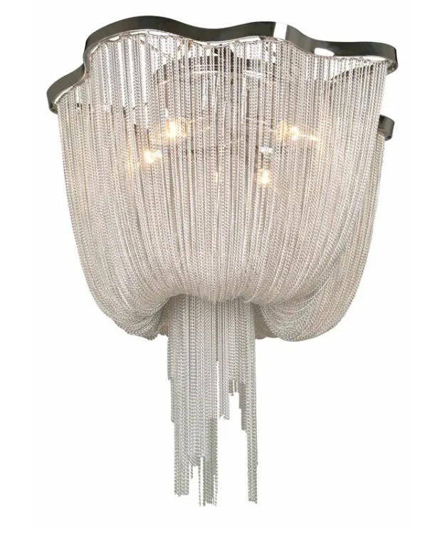 Sphère Iron Chandelier, 20" in polished chrome