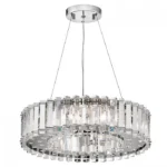 Sphère Round Crystal Chandelier, 21" in polished chrome