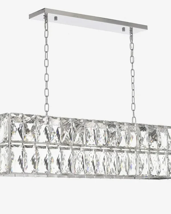 Spirale Linear Crystal Chandelier, 8" in polished chrome