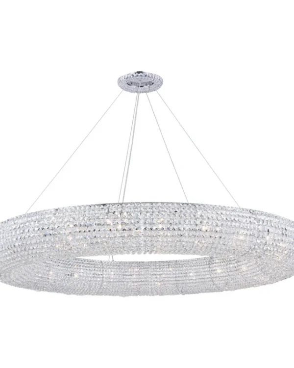 Spirale Ring Crystal Chandelier, 59" in polished chrome