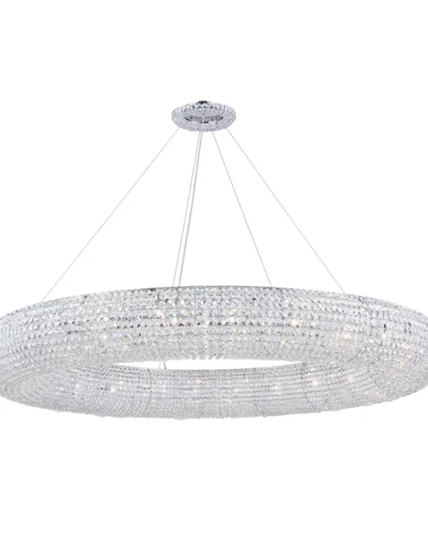 Spirale Ring Crystal Chandelier, 71" in polished chrome