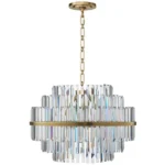 Stella Crystal Chandelier, 22" in antique brass