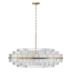 Stella Crystal Chandelier, 48" in antique brass