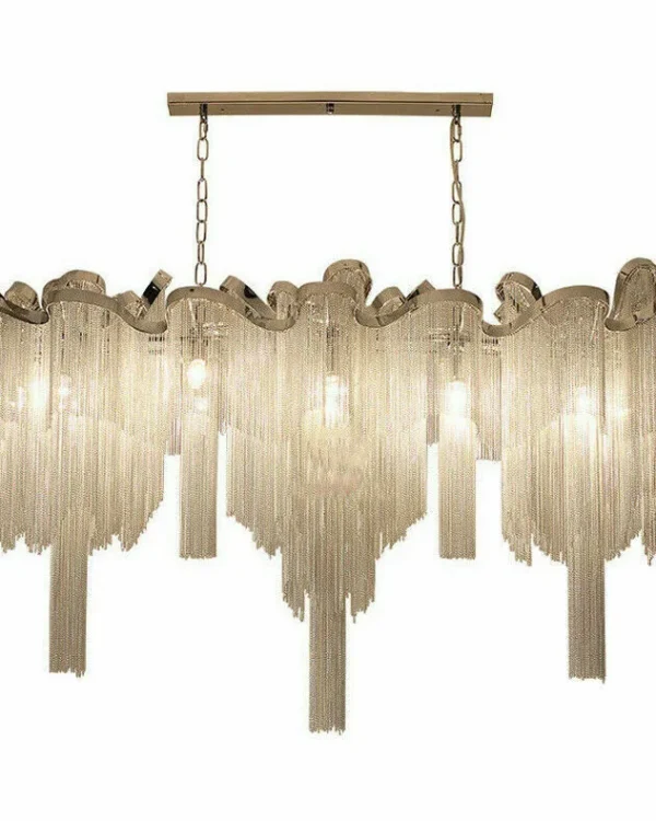 Tangent Iron Chandelier, 16" in polished chrome