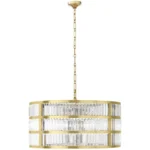 Vega Crystal Chandelier, 28" in antique brass