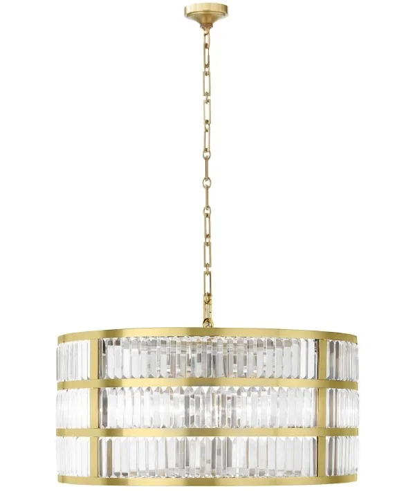 Vega Crystal Chandelier, 28" in antique brass