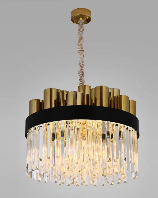 Zéro Crystal Chandelier, 24" in gold