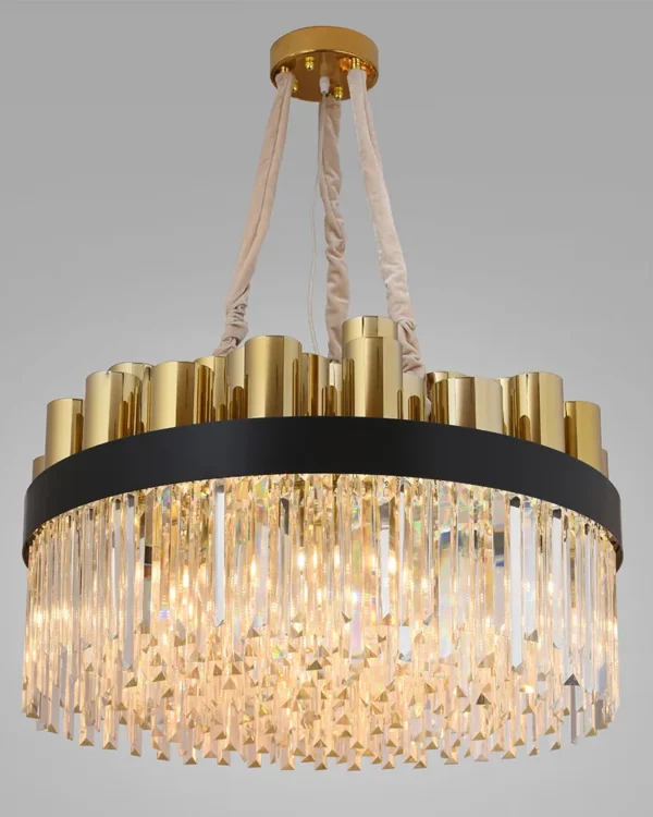 Zéro Crystal Chandelier, 31" in gold