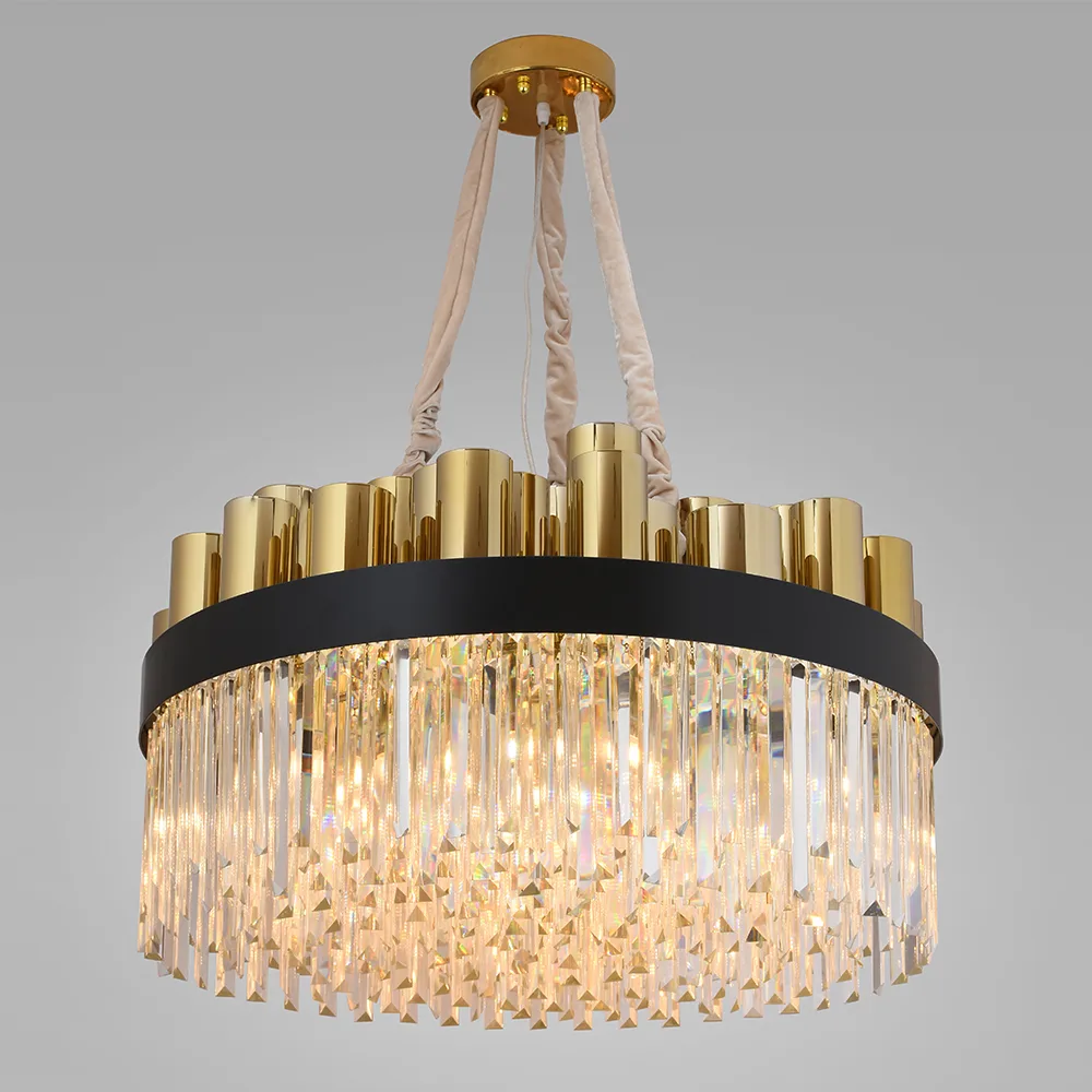 Zéro Crystal Chandelier, 31" in gold