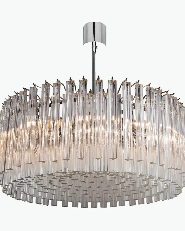 Anémone Glass 6-Light Chandelier II, 24" × 13" H in Polished Chrome in polished chrome