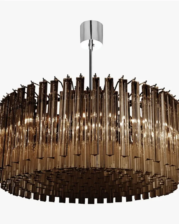 Anémone Glass 6-Light Chandelier, 24" × 13" H in Polished Chrome in polished chrome