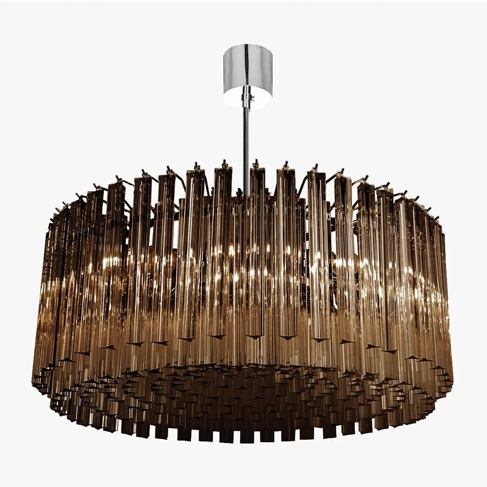 Anémone Glass 6-Light Chandelier, 24" × 13" H in Polished Chrome in polished chrome