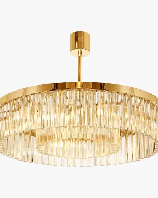 Anémone Glass Chandelier, 30" in gold