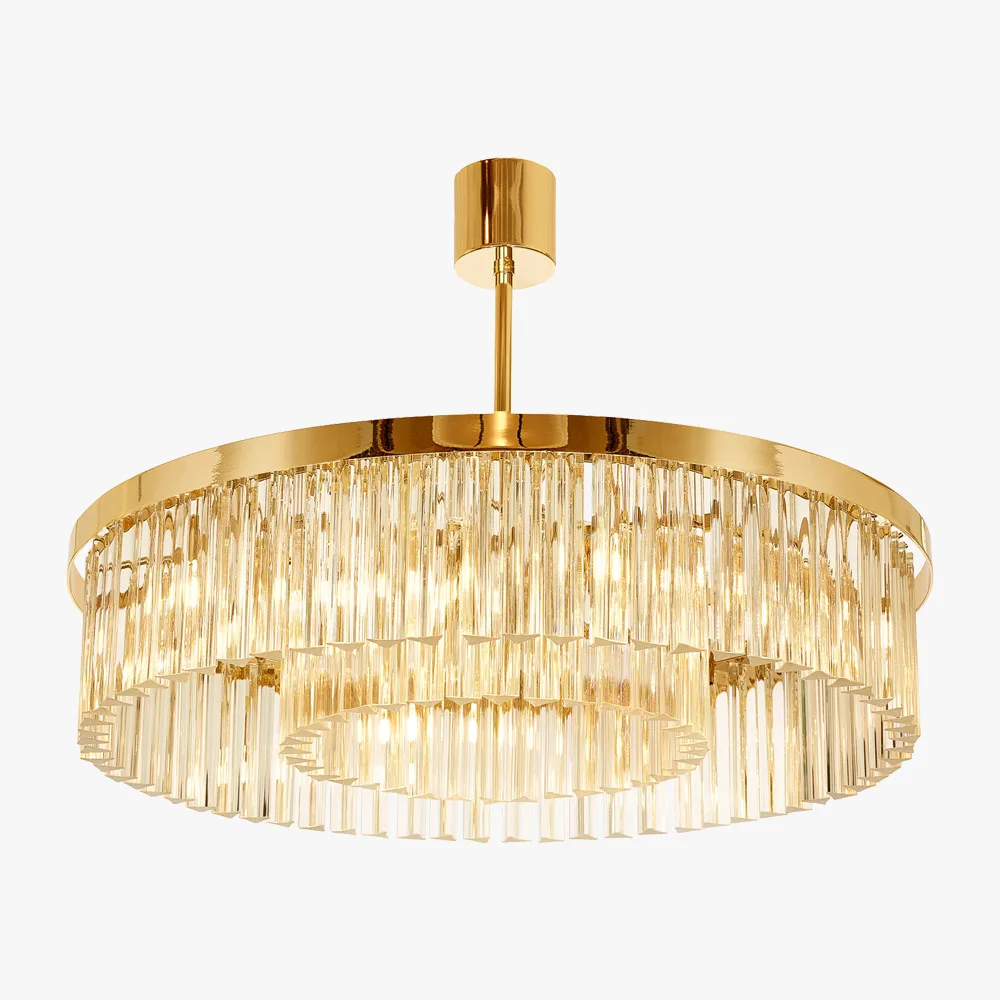 Anémone Glass Chandelier, 30" in gold