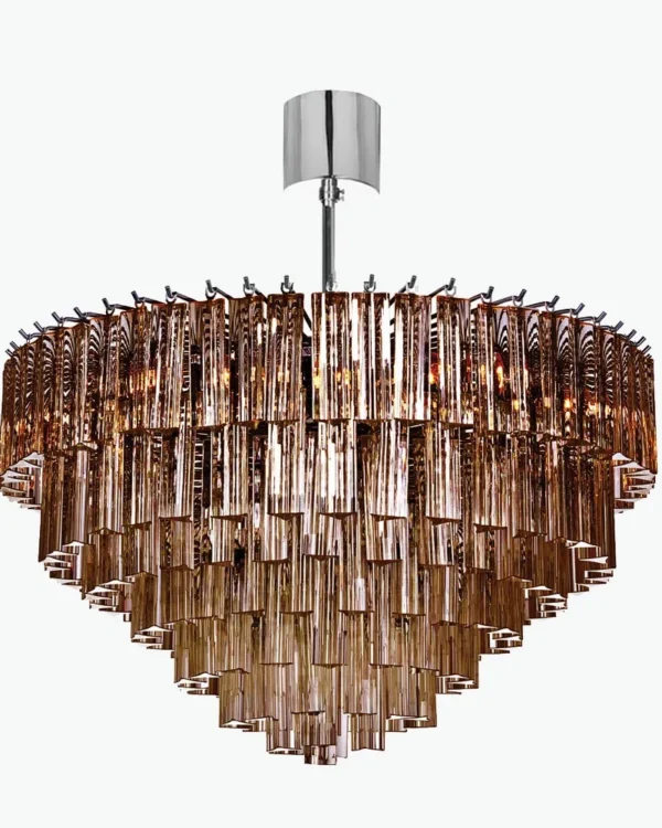 Soufflé Glass 6-Light Chandelier II, 24" × 14" H in Polished Chrome in polished chrome
