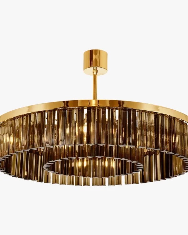 Soufflé Glass Chandelier, 30" in gold
