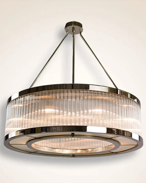 Élégance Glass Chandelier, 40" in polished chrome