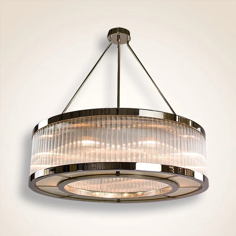 Élégance Glass Chandelier, 40" in polished chrome
