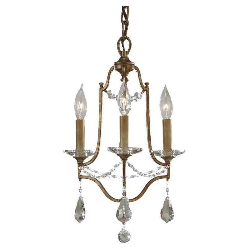 Dordogne Crystal Chandelier, 13" in bronze
